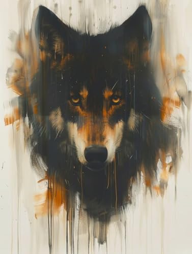 Wolf Diamond Painting XXL Tier Crystal Art, Diamond Painting Eckige Steine Basteln Erwachsene Anfänger DIY Stickerei Kreuzstich Bastelset für Wanddeko, Zimmer Deko, Geschenke (30 * 40cm) -2502yZ0 von LUESUAYN