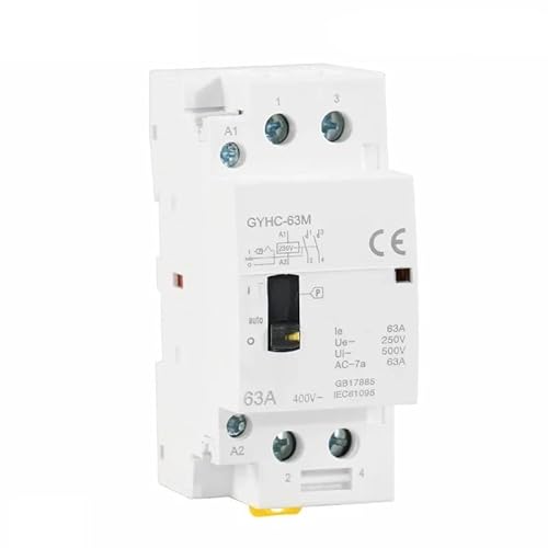 LUJIAYA AC-Schütz GYHC 2P 40A 63A 2NO oder 2NC Manueller Haushalt Modulares DIN-Schienen-AC-Schütz AC220V 230V Manuelle Steuerung DIN-Schienen-AC-Schütz(2P 40A 2N0 220V) von LUJIAYA