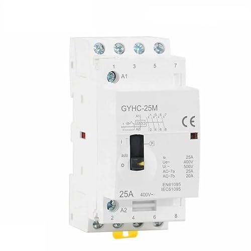 LUJIAYA AC-Schütz GYHC 4P 25A 4NO oder 2NO2NC 220V/230V 50/60HZ DIN-Schiene Haushalts-Wechselstrom-Modularschütz DIN-Schienen-AC-Schütz(4P 25A 2NO2NC 220V) von LUJIAYA