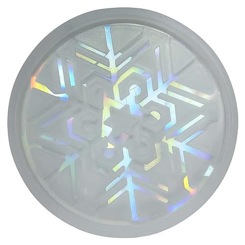 LUJIYY Harzformen, hausgemachte Tablett-Form, Kaffee-Untersetzer, Lichtschatten, Weihnachtsschneeflocken, Silikonform, runde Tischset-Form zum Basteln, 9,5 cm, transparent von LUJIYY