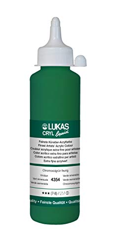 LUKAS CRYL liquid 250 ml - Flüssige Acrylfarbe in Profi-Qualität - Farbton Chromoxidgrün feurig von LUKAS