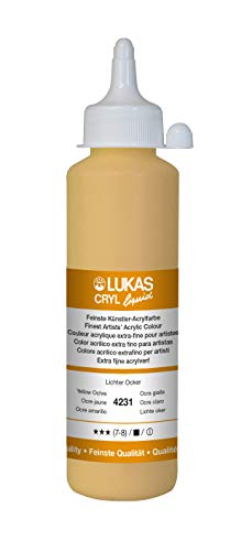 LUKAS CRYL liquid 250 ml - Flüssige Acrylfarbe in Profi-Qualität - Farbton Lichter Ocker von LUKAS