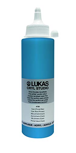 LUKAS Cryl Studio 250 ml, Acrylfarbe in Premium-Qualität, Cyan (Primär-Blau) von LUKAS