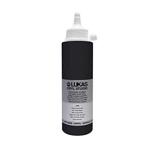 LUKAS Cryl Studio 250 ml, Acrylfarbe in Premium-Qualität, Eisenoxidschwarz von LUKAS