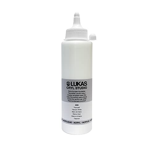 LUKAS Cryl Studio Künstler-Acrylfarben, Kunststoff, weiß, 250 ml (1er Pack), 250 von LUKAS