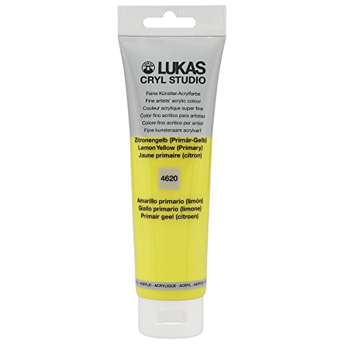 Lukas Cryl Studio 125 ml, Acrylfarbe in Premium-Qualität, Zitronengelb (Primär-Gelb) von LUKAS