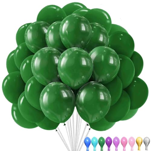 LUKIUP 100 Stück Christmas Grün Luftballon,30 CM/12 Zoll dunkelgrün Latex Ballons, dunkelgrün Partydekoration Geeignet für Weihnachten Thema Party von LUKIUP