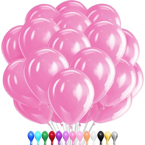 LUKIUP 100 Stück 30 CM Rosa Luftballon,12 Zoll Rosa Latex Ballons, Hellrosa Partydekoration Geeignet für Geburtstage Hochzeit Valentinstag Graduierung Kommunion Thema Party von LUKIUP