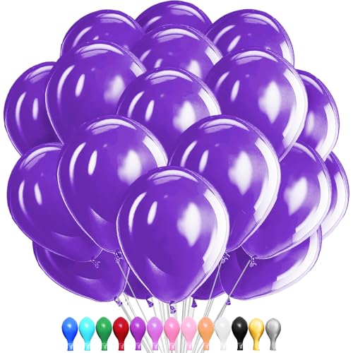 LUKIUP 100 Stück Luftballons Lila Ostern,12 Zoll Lavendel Violett Latex Ballons, Lila Partydekoration Geeignet für Geburtstage Hochzeit Valentinstag Graduierung Kommunion Thema Party von LUKIUP