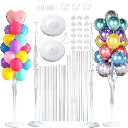 LUKIUP 2 Stück Balloon Stand Kit, 1.6 M Luftballons Halter Wiederverwendbarer Ballon Ständer, Luftballons Ständer Halter Dekoration für Geburtstag Hochzeit Karneval Party von LUKIUP