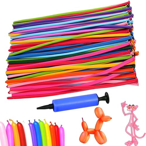 Modellier Luftballon,50/100/200 pcs Lange Bunte Ballons mit Luftpumpe,Modeling Balloons Long Magic,Bunt Modellierballons Für Geburtstage Veranstaltungen Dekoration,Partys,Hochzeiten Zauberballons(200) von LUKIUP