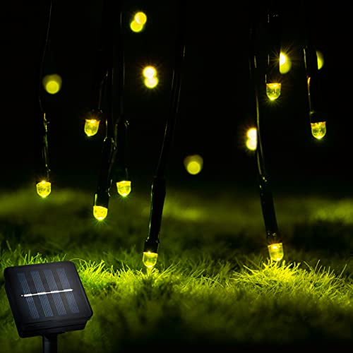 Lumiled Solar Außen Lichterkette Ostern Solarlichterkette Garten Außenlichterkette Solarkette Solarleuchte Außenleuchte Gartenlicht 7x LED wetterfest IP44 gelb–grün Glühwürmchen Weihnachtsbeleuchtung von Lumiled