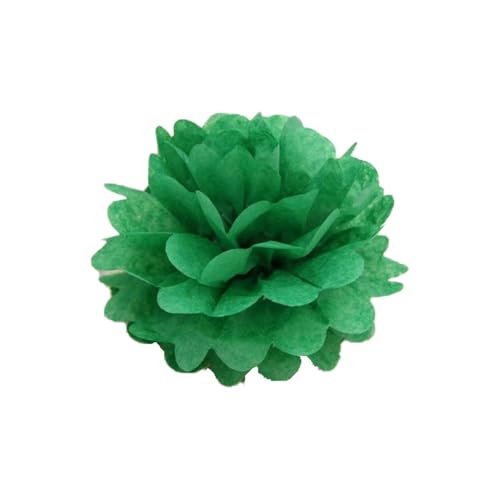 30 Stück Papier Blume Ball Pfingstrose Kugelblume Seidenpapier Pom Pom Pompons Blumen-Ball Dekorpapier Für Hochzeiten Partydekorationen DIY Kostüme Kopfschmuck Und Grußkarten 15cm-Dunkelgrün von LUMoony