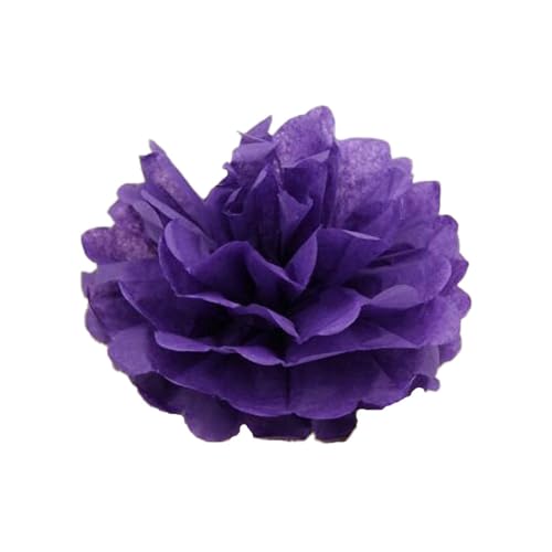 30 Stück Papier Blume Ball Pfingstrose Kugelblume Seidenpapier Pom Pom Pompons Blumen-Ball Dekorpapier Für Hochzeiten Partydekorationen DIY Kostüme Kopfschmuck Und Grußkarten 15cm-Dunkelviolett von LUMoony