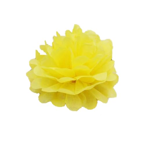 30 Stück Papier Blume Ball Pfingstrose Kugelblume Seidenpapier Pom Pom Pompons Blumen-Ball Dekorpapier Für Hochzeiten Partydekorationen DIY Kostüme Kopfschmuck Und Grußkarten 15cm-Farbe: Gelb von LUMoony