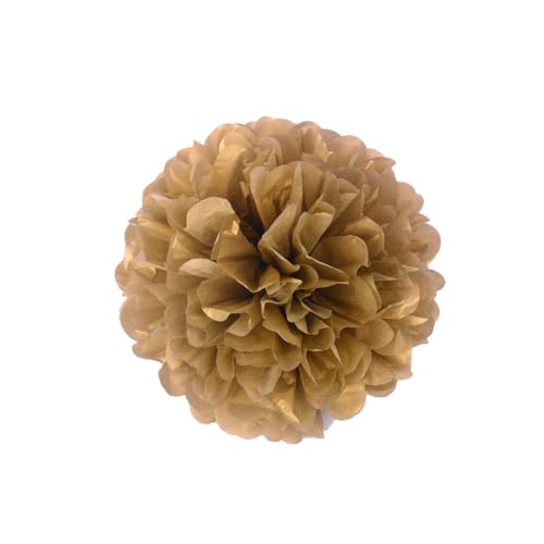 30 Stück Papier Blume Ball Pfingstrose Kugelblume Seidenpapier Pom Pom Pompons Blumen-Ball Dekorpapier Für Hochzeiten Partydekorationen DIY Kostüme Kopfschmuck Und Grußkarten 15cm-Farbe: Gold von LUMoony