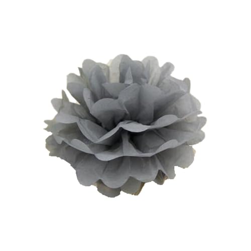 30 Stück Papier Blume Ball Pfingstrose Kugelblume Seidenpapier Pom Pom Pompons Blumen-Ball Dekorpapier Für Hochzeiten Partydekorationen DIY Kostüme Kopfschmuck Und Grußkarten 15cm-Farbe: Grau von LUMoony