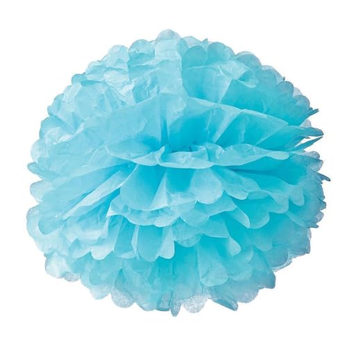 30 Stück Papier Blume Ball Pfingstrose Kugelblume Seidenpapier Pom Pom Pompons Blumen-Ball Dekorpapier Für Hochzeiten Partydekorationen DIY Kostüme Kopfschmuck Und Grußkarten 15cm-Hellblau von LUMoony