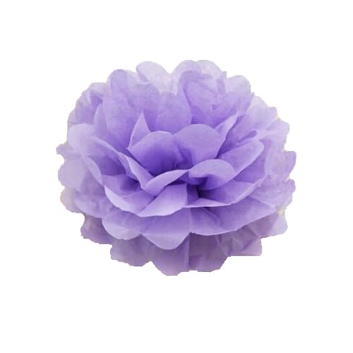 30 Stück Papier Blume Ball Pfingstrose Kugelblume Seidenpapier Pom Pom Pompons Blumen-Ball Dekorpapier Für Hochzeiten Partydekorationen DIY Kostüme Kopfschmuck Und Grußkarten 15cm-Hellviolett von LUMoony