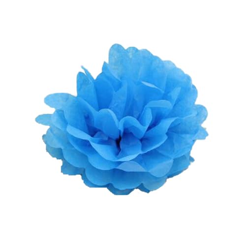 30 Stück Papier Blume Ball Pfingstrose Kugelblume Seidenpapier Pom Pom Pompons Blumen-Ball Dekorpapier Für Hochzeiten Partydekorationen DIY Kostüme Kopfschmuck Und Grußkarten 15cm-Himmelblau von LUMoony