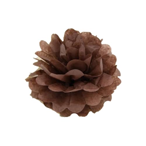 30 Stück Papier Blume Ball Pfingstrose Kugelblume Seidenpapier Pom Pom Pompons Blumen-Ball Dekorpapier Für Hochzeiten Partydekorationen DIY Kostüme Kopfschmuck Und Grußkarten 15cm-Kaffee von LUMoony