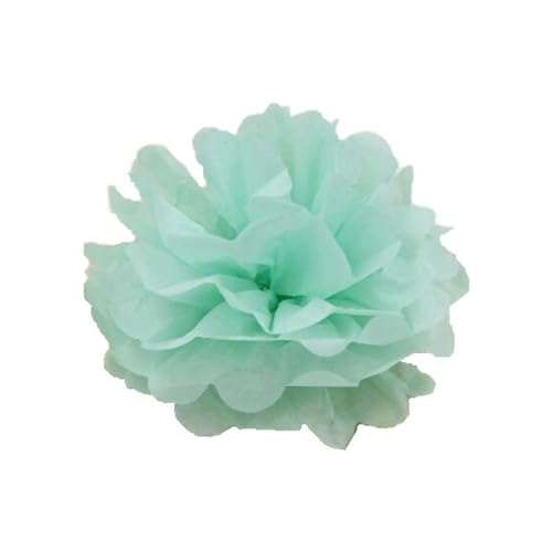 30 Stück Papier Blume Ball Pfingstrose Kugelblume Seidenpapier Pom Pom Pompons Blumen-Ball Dekorpapier Für Hochzeiten Partydekorationen DIY Kostüme Kopfschmuck Und Grußkarten 15cm-Minzgrün von LUMoony