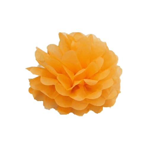 30 Stück Papier Blume Ball Pfingstrose Kugelblume Seidenpapier Pom Pom Pompons Blumen-Ball Dekorpapier Für Hochzeiten Partydekorationen DIY Kostüme Kopfschmuck Und Grußkarten 15cm-Orange von LUMoony