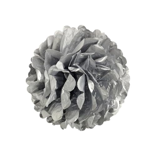 30 Stück Papier Blume Ball Pfingstrose Kugelblume Seidenpapier Pom Pom Pompons Blumen-Ball Dekorpapier Für Hochzeiten Partydekorationen DIY Kostüme Kopfschmuck Und Grußkarten 15cm-Silber von LUMoony