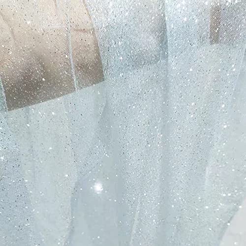 LUMoony 1 Yard 150 cm Breite Glitzer Tüll Stoff Braut Organza Stoff Glitzer Stoff Pailletten Stoff Netzstoff Netzstoff für Kostüme, Kunsthandwerk, Dekorationen von LUMoony