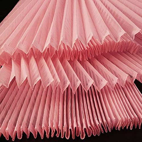 LUMoony 1 Yard 160 cm breit plissierter Stoff Chiffon Stoff DIY Stoff breit plissiert gerafft elastisches Chiffon Mesh Spitze Organza gekräuselter plissierter Spitzenstoff von LUMoony