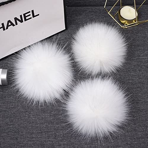 LUMoony 10Pcs 10 cm Faux Fur Pom Pom Ball DIY Pelz Pom Poms für Hüte, Schuhe, Schals, Taschen, Pompons, Schlüsselanhänger, Strickmützen, Zubehör mit winziger Kordel, Faux Fur Pom Poms von LUMoony