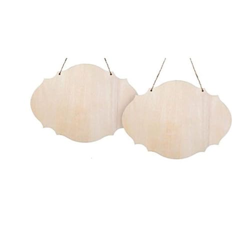 LUMoony 12 Stück Unfertiges Blanko Holzschild Hängendes Holzschild Leere Zeichen Hängende Türschild für Aufhängen DIY Brandmalerei Brandmalerei Hochzeit Schreiben und Dekorieren von LUMoony