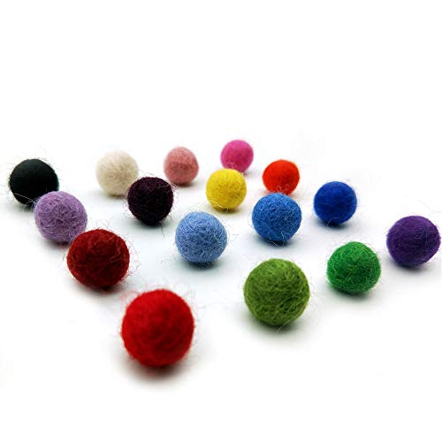 LUMoony 20Pcs 15mm Filzkugeln Bunt Pom Poms Filz Pompoms Mini Basteln Bunte Pompom Natural Felted Wool Wollknäuel Filz Pom Pom Perlen DIY Zubehör Girlanden von LUMoony