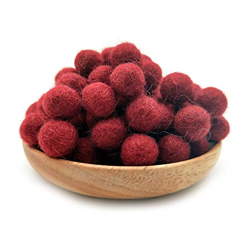 LUMoony 20Pcs 15mm Filzkugeln Bunt Pom Poms Filz Pompoms Mini Basteln Bunte Pompom Natural Felted Wool Wollknäuel Filz Pom Pom Perlen DIY Zubehör Girlanden von LUMoony