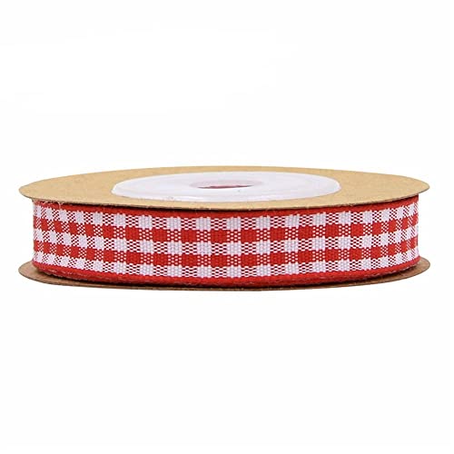 LUMoony 50 Yard 10mm Gingham RibbonPlaid Ribbon Kariertes Band Geschenkband Schleifenband Dekoband Satin Band für DIY Geschenk Verpacken, Partydeko, Hochzeit Weihnachten Dekoration von LUMoony