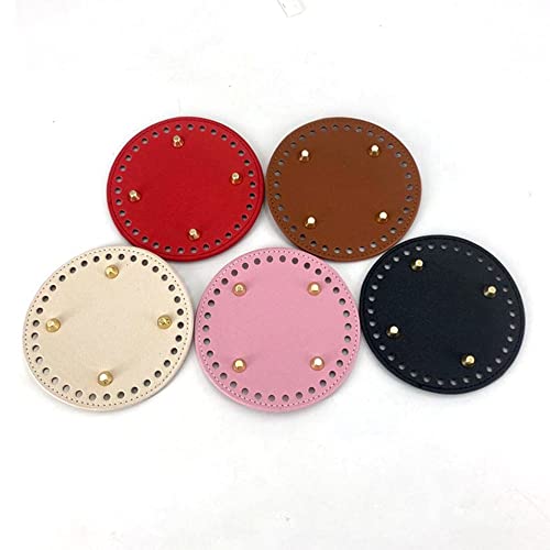 LUMoony 5Pcs 5 Farben Taschenboden zum Häkeln DIY Handtaschen Zubehör Bag Shaper Base Shaper Taschenboden PU Leder Stricken Taschenboden Taschenboden 12cm Taschenboden Rund von LUMoony