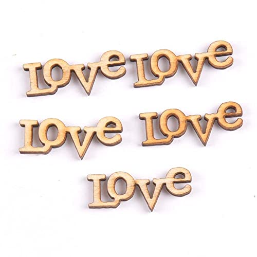 LUMoony Dekoholz mit Love-Schriftzug 50Pcs Holzbuchstaben Love Dekorative Holzbuchstaben für Hochzeit Valentinstag Geburtstag Feier Party Tisch Deko Liebe Holzbuchstaben Love 28 * 11mm von LUMoony