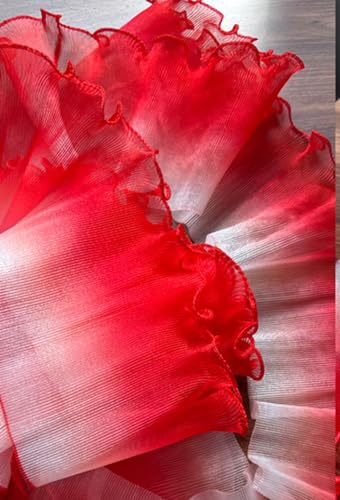 Plissierter Chiffon-Spitzenstoff Mit Abgestuften Rüschen 1 Yards 12 cm Breit 3D-Farbverlauf plissiert Rüschen Spitzenborte Chiffon Plissierter Spitzen-Rüschenbesatz Zum Hochzeitsdekorationen von LUMoony