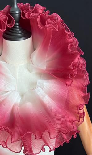 Plissierter Chiffon-Spitzenstoff Mit Abgestuften Rüschen 1 Yards 12 cm Breit 3D-Farbverlauf plissiert Rüschen Spitzenborte Chiffon Plissierter Spitzen-Rüschenbesatz Zum Hochzeitsdekorationen von LUMoony