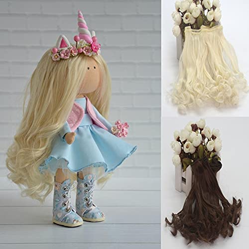 15 cm DIY Mini Locken Puppe Perücke Material glattes Haar Perücke für BJD Hochtemperatur-Puppenzubehör von LUNYY