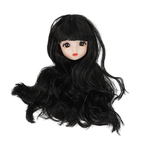 LUNYY 1/6 BJD Puppenkopf mit goldbraunen schwarzen Haaren für 30 cm Puppe Europa rot DIY Kopfbedeckung für alte Puppenzubehör Spielzeug von LUNYY