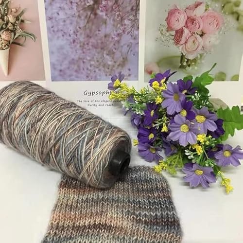 LUNYY 250 g Camouflage-Baumwollgarn, warm, hautfreundlich, zum Stricken, weichen Schal, Mütze, Pullover, häkeln, Dicke Wolle zum Handstricken von LUNYY