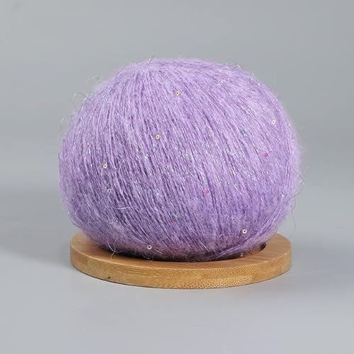 LUNYY 50 g Mohair Dünnes Strickgarn mit Pailletten Häkeln Flauschig Gestrickt Mode Baby Weiche Spitze Wollfaden Pullover Schal Perlen Garne von LUNYY