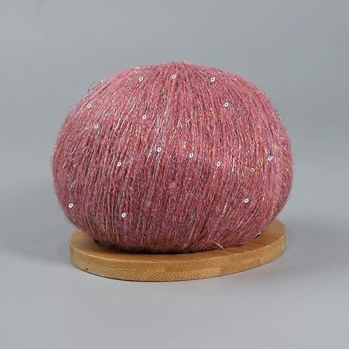 LUNYY 50 g Mohair Dünnes Strickgarn mit Pailletten Häkeln Flauschig Gestrickt Mode Baby Weiche Spitze Wollfaden Pullover Schal Perlen Garne von LUNYY