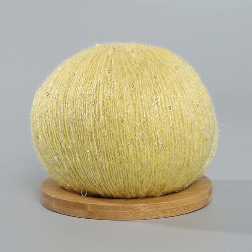 LUNYY 50 g Mohair Dünnes Strickgarn mit Pailletten Häkeln Flauschig Gestrickt Mode Baby Weiche Spitze Wollfaden Pullover Schal Perlen Garne von LUNYY