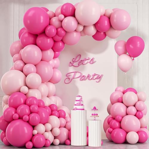 Luftballon Girlande Rosa, 112 Stück Ballons Girlande Rosa Baby Pastell Rosa, 18 12 10 5 Zoll Latex Ballons für Mädchen Frauen Geburtstag Hochzeit Babypaty Brautdusche Prinzessin Party Dekoration von LUOBITO