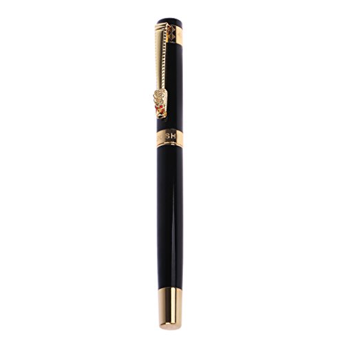 LUOFANG 0,5 mm Metall-Tintenroller, Rollerball, Kugelschreiber, Business-Büro, Schreibwaren, Schwarz mit Gold von LUOFANG