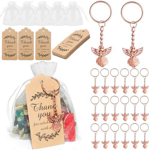 LUOFENG 30er-Set Schlüsselanhänger-Kollektion mit Dankeskarten und Tasche, Souvenir-Schlüsselring für Hochzeiten und Geburtstagspartys zum Verschenken von LUOFENG