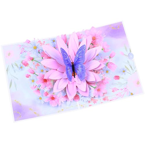 LUOFENG Handgemachte 3D Popup Schmetterling Blumenkarten Muttertag Grußkarte Hochzeit Souvenirs Geschenk Postkarten Geburtstag Segen von LUOFENG