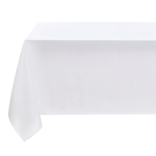 LUOLUO Anti-Stain Oxford-Tischdecke Maschinenwaschbare Tischdecke und rechteckige Tischdecke wasserdichte für Partys Hochzeiten Restaurants Gärten und Feiertage Weiß 140 x 180 cm von LUOLUO